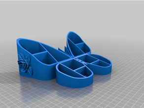 farfalla trucco organizzatore attrezzo titolari scatole 3d print model - Mito3D