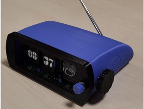 splitflapclockradio elektronik hava kalite alarm saat ses fm radyo i2s Ahududu pi rgb Led döner kodlayıcı Bölünmüş kapak spotify stepper motor istasyon 3d print model - Mito3D