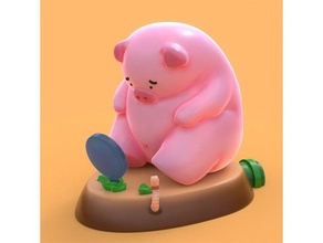 piggy animals character pig 3d print model - Mito3D