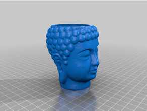 buddha testa fioriera arredamento 3d print model - Mito3D