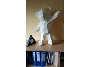 poli Urso poligonal animal animais pobre 3d print model - Mito3D