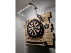 dart board led bar toy & game accessories coronavirus darts holder hobby hold light mount strip 3d print model - Mito3D