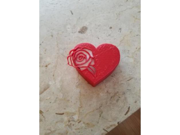 Rosa corazón caja contenedores regalo san valentin día 3D print model - Mito3D