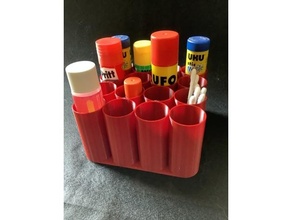 tube holder 4x4 organization cylinder glue stick organizer 3d print model - Mito3D
