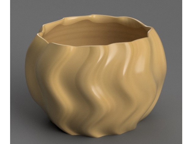 waves shape bowl sbarabe decor 3D print model - Mito3D
