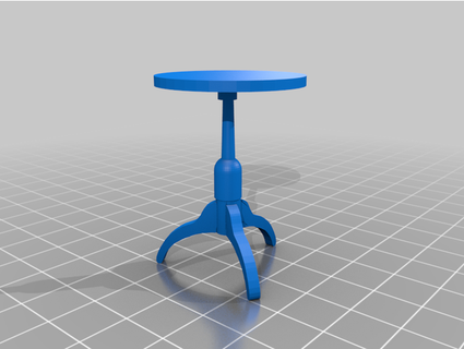 shaker candle stand 1 12 ratio ukesman doll furniture house model scale table 3d print model - Mito3D