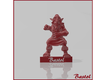blood bowl goblin 2 bastol bloodbowl fantasy football miniature troll 3d print model - Mito3D