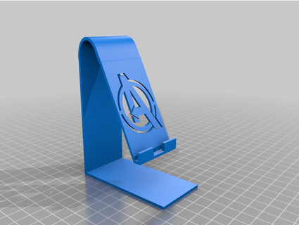 avengers phone stand fauxpewdipie cable iphone logo marvel 3d print model - Mito3D