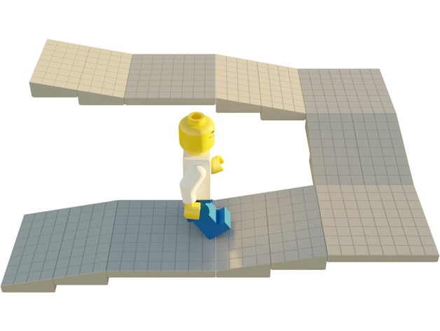 Lego compatible acera losas jm00092 ladrillo edificio bloques construcción juguetes piso mosaico loseta juguete 3D print model - Mito3D