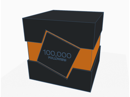 roblox 100k seguidores premio cubo alexgodwin3101 jugar botón Youtube 3d print model - Mito3D