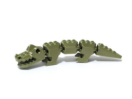 flexi gator jtebert Alligator Krokodil flexibel drucken Ort 3d print model - Mito3D