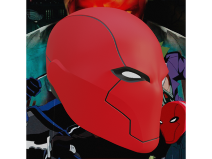 rojo capucha renacimiento inspirado casco Budwin batman cosplay dc historietas accesorios 3d print model - Mito3D