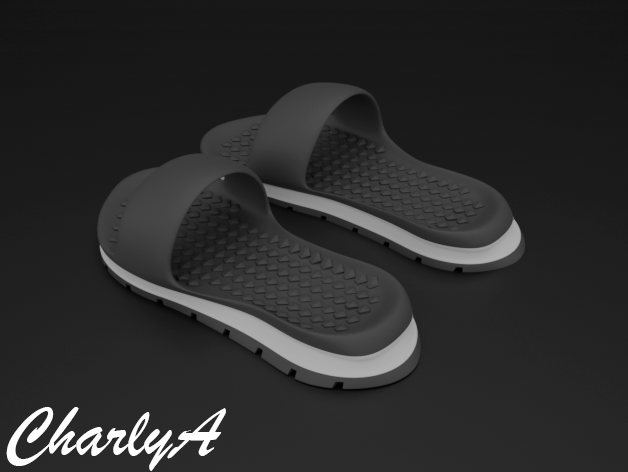 chanclas flip flops charlya la chancla shoes slipper zapatos 3D print model - Mito3D