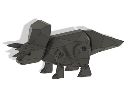 triceratops bolso 3d impressão animais dinossauro estatueta fusion360 3d print model - Mito3D