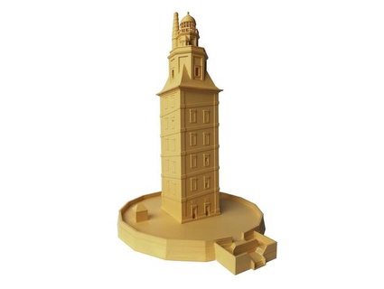 torre rcules frangur arquitectura faraón Heracles Hércules faro romano 3d print model - Mito3D