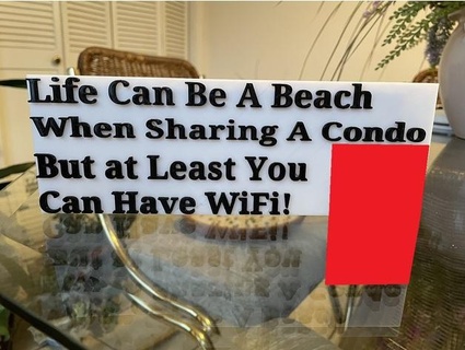 beach condo wifi sign anonymous544482 apartment decoration internet password qr code router 3d print model - Mito3D