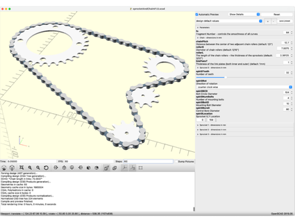 parameterized sprockets & chains gumyr 3d print model - Mito3D