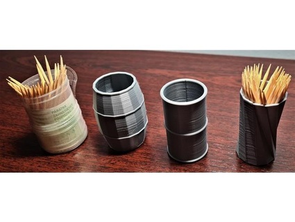 sencillo palillo dientes titulares bordorik barril decoración diseño comida tambor fácil impresión soporte casa industrial cocina mínimo minimalista pequeña palillos 3d print model - Mito3D