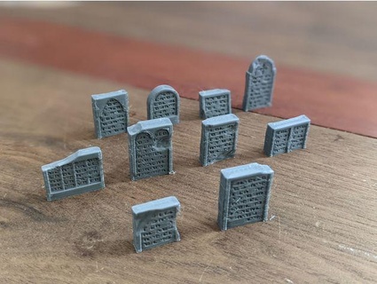 tombstone variations - d&d scatter zachfejes 28mm adventure board boardgame boardgames dd dnd miniature prop dungeon dungeons dragons fantasy figurine frostgrave game games gaming grave hero magic man meeple mini monster mordheim openforge pathfinder roleplaying rpg terrain scenery tabletop tomb warhammer zombie 3d print model - Mito3D