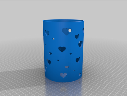 valentines day candle cover 95mm diameter redfoot print place holder easy fun gift heart valentine valentinesday gifts 3d print model - Mito3D