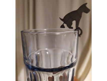 kacken Hund Cocktail Rührer Glas Clip Charme seagull08 Stock Poop Wein 3d print model - Mito3D