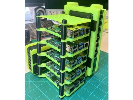 stackable raspberry pi case gskluzacek cluster computing kubernetes 3d print model - Mito3D