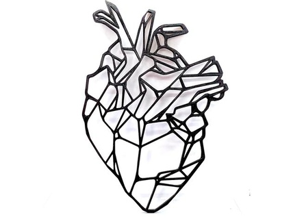 anatomical heart wall art bokayer design 3d print model - Mito3D