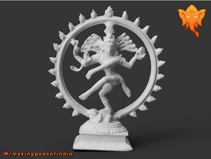 shiva senhor dança nataraja fazendo deussofindia latão Deus hindu hinduísmo Índia indiano 3d print model - Mito3D