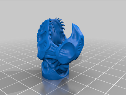 monstruo Spacebug cabeza química esculpir 3d print model - Mito3D