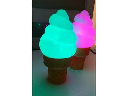 ice cream cone lamp led strip mount kuskus 3d print model - Mito3D