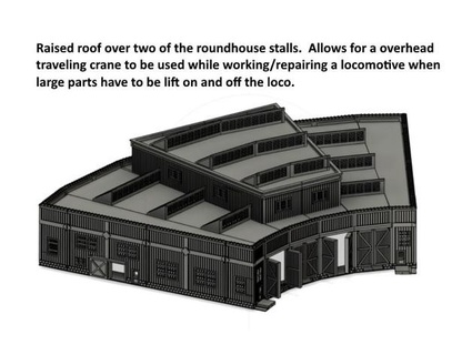 scale -- raised roof roundhouse sumner 3d print model - Mito3D