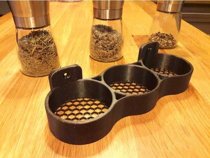 salt & pepper grinders wall holder gbrux grinder kitchen 3d print model - Mito3D