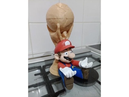 nintendo değiştirmek dünya Fincan Mario ayakta durmak kart Kulp destek namlu kuklası 3d print model - Mito3D