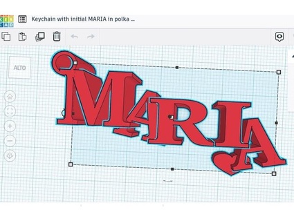 chaveiro inicial maria polca coração vejo Portachiavi pois cuore 3d print model - Mito3D