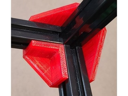 3-way 2020 aluminum corner bracket curado extrusion 3d printer 90 degree brace square sturdy 3d print model - Mito3D