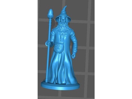 male wizard tinywargames dnd miniature 3d print model - Mito3D