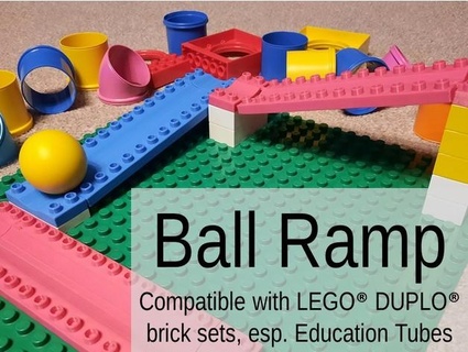 ball ramp duplo compatible jerret0fficial brick childrens education kids kindergarden kindergarten lego toy tube 3d print model - Mito3D