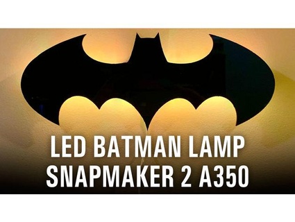LED batman lampe snapmaker 2 a350 design8studio batarang logo symbole montage mural mur monter monté 3d print model - Mito3D