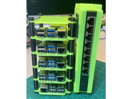raspberry pi stackable case accessory brackets gskluzacek cluster computing kubernetes 3d print model - Mito3D