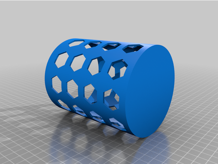 hex pattern cylinder pencil holder gskluzacek 3d print model - Mito3D