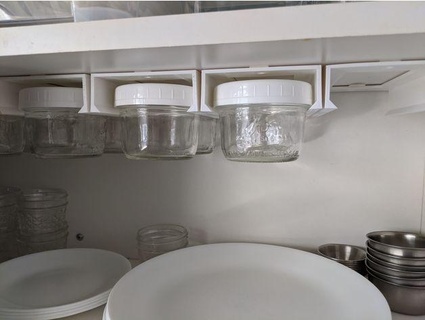 wide mouth mason jar under-shelf holder cybria 3d print model - Mito3D