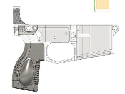 ar pistola presa 5 deg tozzo paffuto patch1995 ar15 3d print model - Mito3D