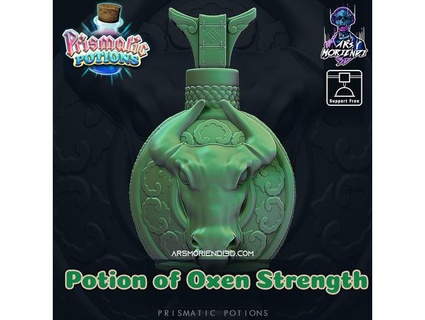 potion oxen strength - prismatic potions arsmoriendi3d antidote ars moriendi 3d boardgame accessories organizer boardgames bottle bull cap chinese year container dice box holder tower tray dnd prop dungeons dragons fantasy flask kickstarter magic medicine screw tonic twist ox zbrush 3d print model - Mito3D
