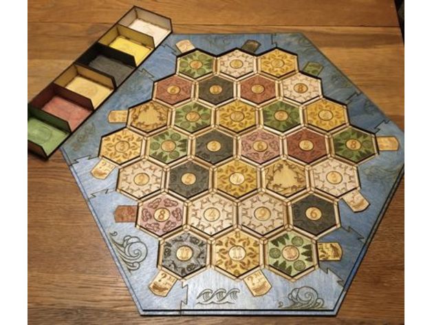 Siedler catan Tafel jbovee Laserschnitt Laser Schnitt Graveur Catan 3D print model - Mito3D