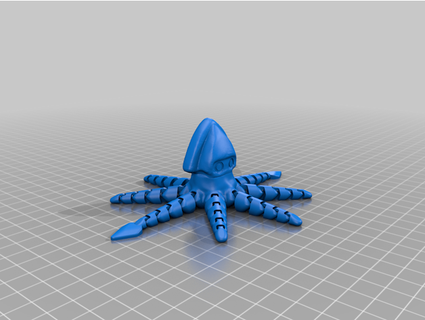 lindo mini calamar alimentación tentáculos Milmow 3d print model - Mito3D