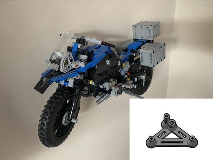lego technic bmw r1200gs motorcycle wall mount thefrog69 3d print model - Mito3D