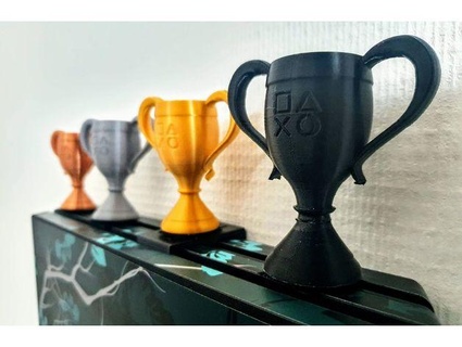 ps5 black playstation trophy - single file psn trophies cfm gold platinum ps3 ps4 silver cup 3d print model - Mito3D