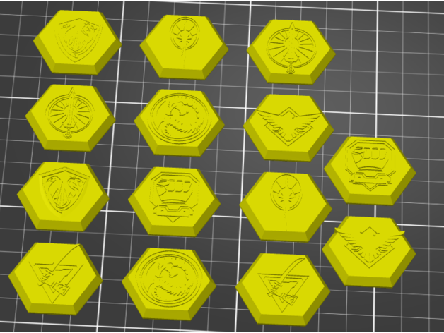 hexadécimal base faction emblème ensemble shiaic1 6mm Battletech Fighttech 3D print model - Mito3D