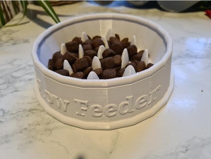slow feeder dog cat food bowl anti choking supports arkay894 3d print model - Mito3D