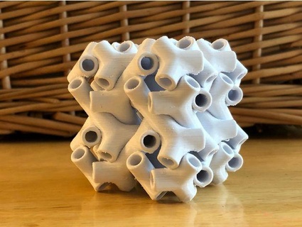 ultimate pasta davemakesstuff gyroid kelvin polyhedron polyhedra sculpture srs topology truncated octahedron tubes 3d print model - Mito3D
